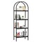 Black Carbon Steel 4-Tier Bookshelf MDF Shelves Modern Storage Rack